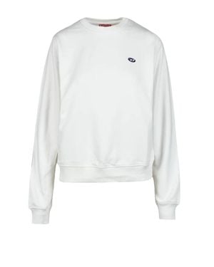 DIESEL Cropped Minimalist Sweatshirt - White
