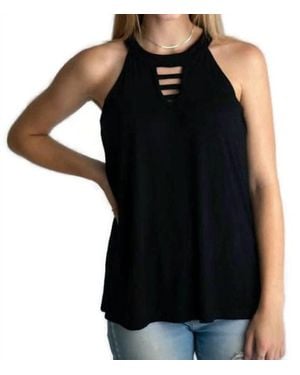 Shirley Stone Keyhole Tank Top - Black