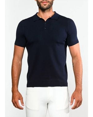 Postmarc 3-Button Knit Polo Shirt - Blue