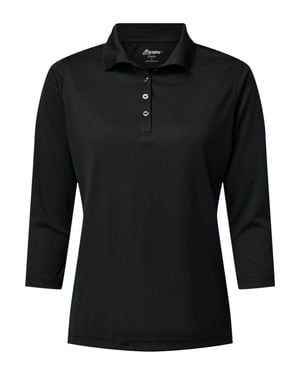 Paragon Lady Palm Three-Quarter Sleeve Polo - Black
