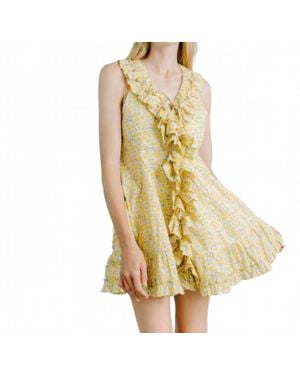 LOVE THE LABEL Bowie Ruffle Mini Dress - Yellow