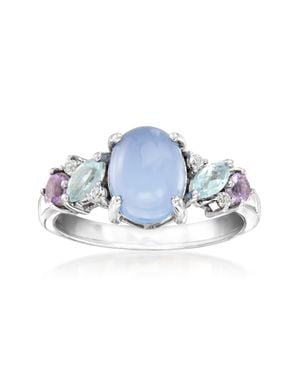 Ross-Simons Chalcedony And Pastel Multi-Gemstone Ring - Blue