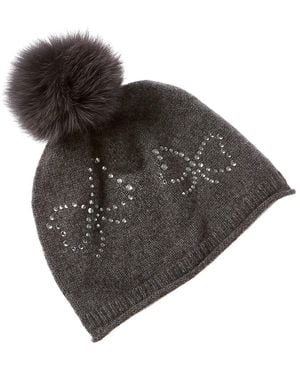 Sofiacashmere Heatset Bow Cashmere Hat - Black