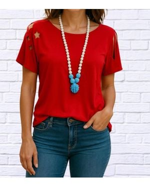 E. Luna 4Th July Laser Cut Top - Red