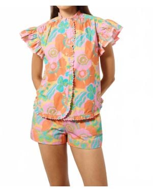 Manoush Cotton Blossom Shirt - Orange