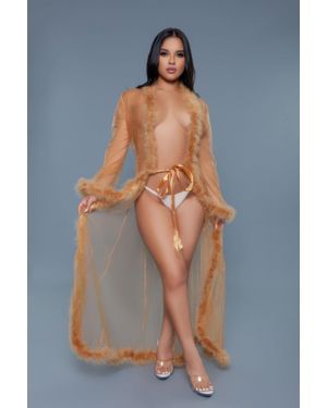 TRUEDAMES Marabou Robe - Blue