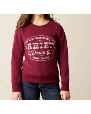 Ariat Emblem Soft Crew Neck Sweatshirt - Red