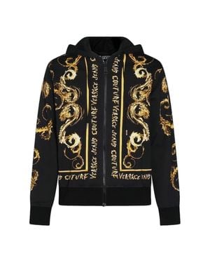 Versace Intricate Baroque-Pattern Hoodie - Black