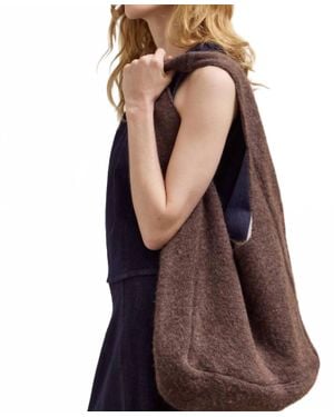 GRADE & GATHER Medium Sized Knitted Shoulder Bag - Brown