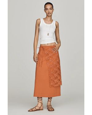 Mare Mare Lace Overlay Midi Skirt - White