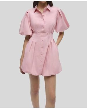 Jonathan Simkhai Cleo Balloon Pintuck Mini Dress - Pink