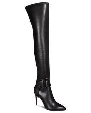 AAJ By Aminah Aiyda Boots Leather Over-The-Knee Bootie Lion338 - Black