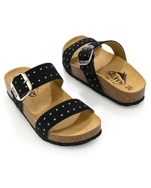 Plakton Claire Slide-On Adjustable Sandals - Black