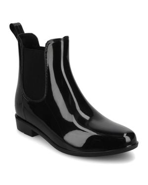 Journee Collection Drizzle Waterproof Rain Ankle Boots - Black