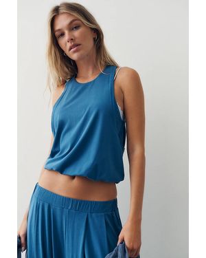 Daily Practice Bubble Twist Tank Top - Blue