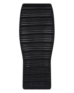 ANDREADAMO Semi-Transparent Ribbed Maxi Skirt - Black