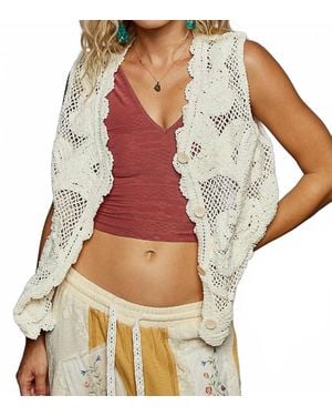 Pol Bring Her Back Crochet Vest - Natural