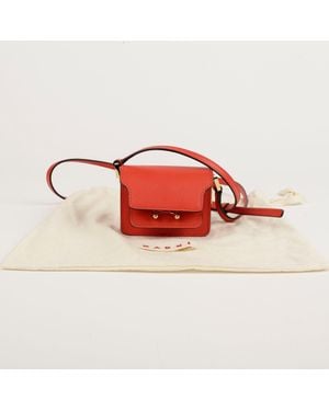 Marni Trunk Nano Shoulder And Crossbody Bag - Red