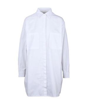 DIESEL Cotton Elastane Maxi Shirt Dress - White