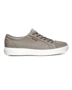 Ecco Soft 7 Perf Tie Sneaker Lace Up Shoes - Gray
