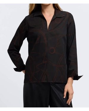 Foxcroft Chain Jacquard Pull Over - Black