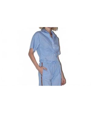 Caydn Charlie Pinstripe Twist Tie Shirt - Blue