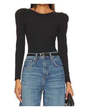 Nation Ltd Molly Ribbed Long Sleeve Tee - Black