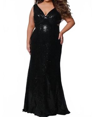 Sydney's Closet Sequin Cutout Gown - Black