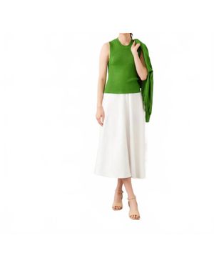 Karen Kane Skylee Sleeveless Ribbed Sweater Tank Top - Green