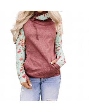 Ampersand Ave Double Hood Sweatshirt - Red