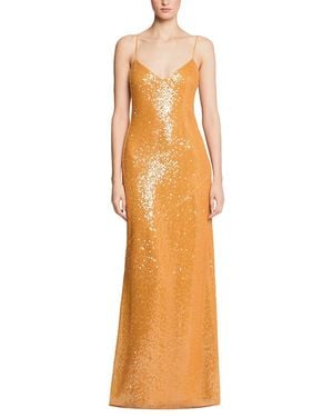 Halston Glora Sequin Gown - Orange