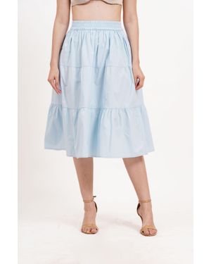 Leota Evelyn Tiered Midi Skirt Wispy - Blue