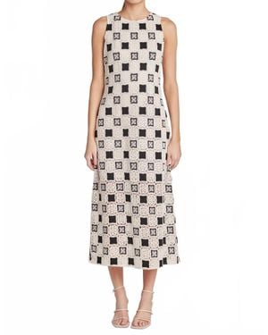 English Factory Crochet Patchwork Sleeveless Dress - White