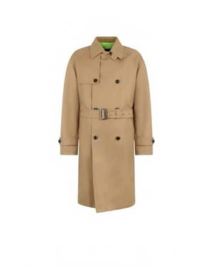 Herno Double Breasted Belted Trench Coat - Natural