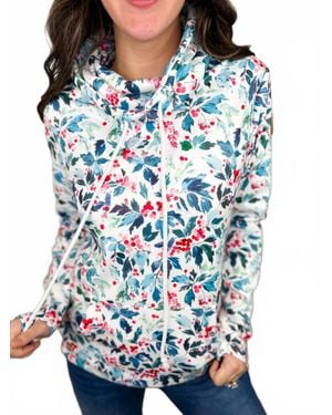Michelle Mae Long Sleeve Cowl Neck Sweatshirt - Blue