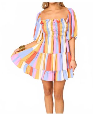 BuddyLove Striped Spencer Mini Dress - White