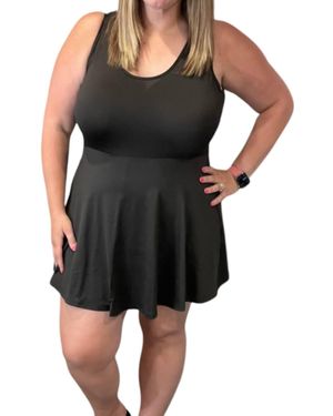 White Birch Sleeveless With Short Dress - Black