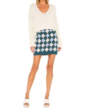 Free People Argyle Viola Mini Skirt - Blue