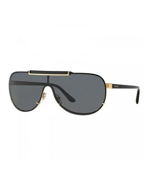 Versace Sunglasses Shield Semi Rim, Frame And Light Mirror Lens Ve214010006G - Gray