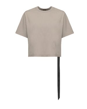 Rick Owens Lace-Trim Cropped Cotton T-Shirt - White