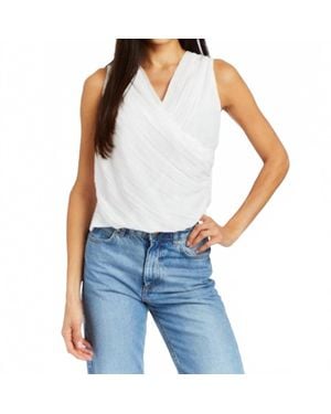 Drew Maisie Pleated Chiffon Sleeveless Top - Blue