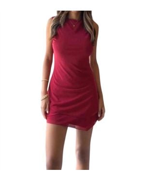 CLAE Elegant Short Mini Dress - Red