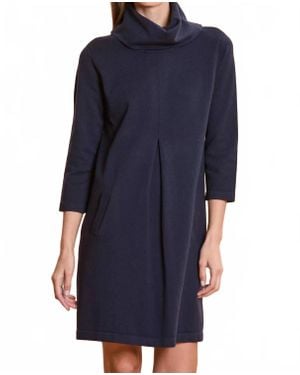tyler boe Faux Suede 3/4 Sleeve Midi Dress - Blue
