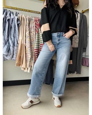 Anniewear High Rise Stretch Roll Up Jean - Black