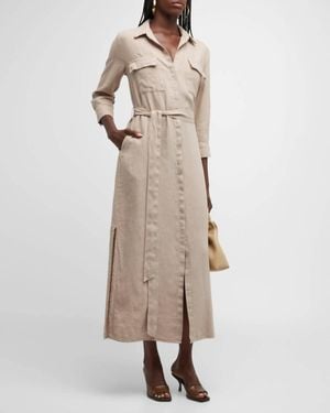 L'Agence Cameron Shirt Dress - Natural