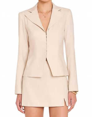 Amanda Uprichard Alana Blazer Jacket - Natural