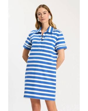 tyler boe Toni Striped Polo Dress - Blue