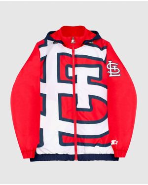 Starter St. Louis Cardinals Hooded Nylon Full-Zip Jacket - Red