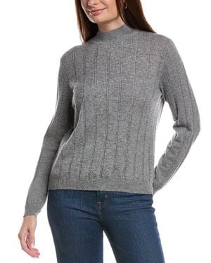 Bruno Magli Wide Rib Wool & Cashmere-Blend Sweater - Gray