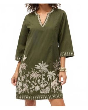 Johnny Was Riley Seamed Swing Dress - Green